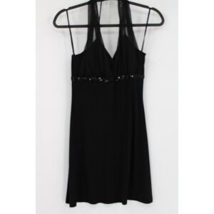 Taboo Dress Womens M Y2K‎ Black Halter Sequin Cocktail Party WhimsiGoth Grunge